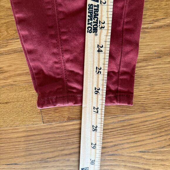 Anthropologie Jefferson Slim Utility Pants Size 27 Dark Red Chino Ankle - Picture 6 of 6